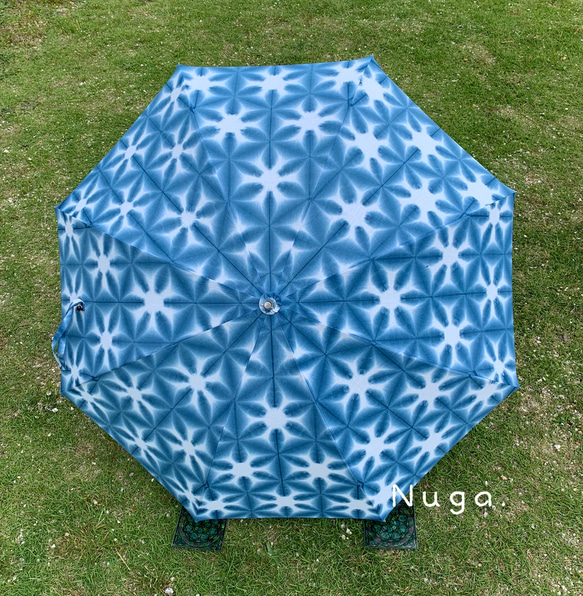 雪花絞りリメイク日傘 雪花絞りリメイク日傘 日傘・雪花絞りグリーン