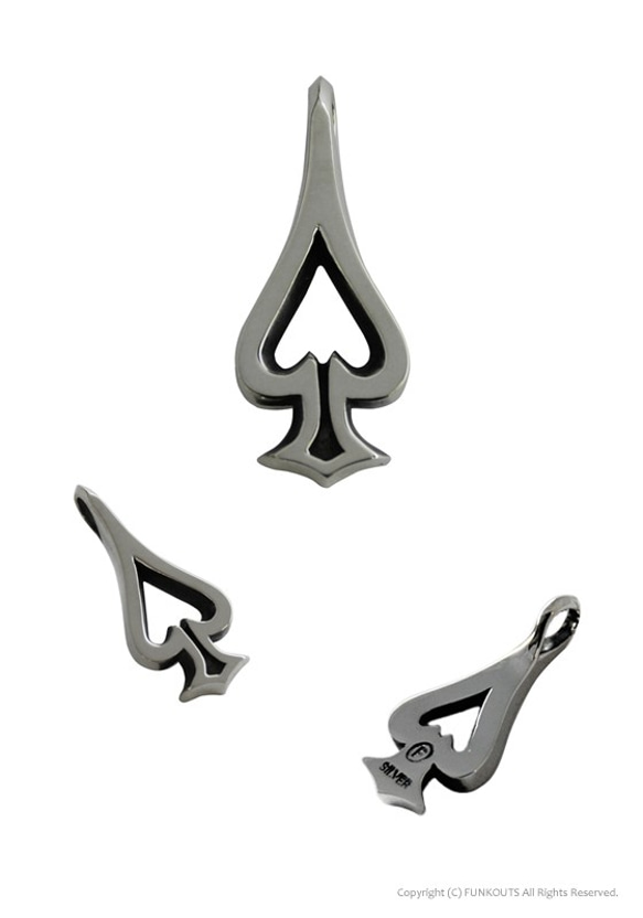 SPADE PENDANT　(チェーン付き） 2枚目の画像