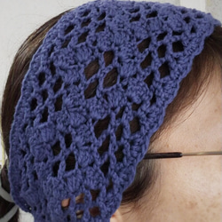 ［ベーシックカラー］頭を優しく包む、透かし編みのヘアバンド（カチューム/ヘアターバン） 9枚目の画像