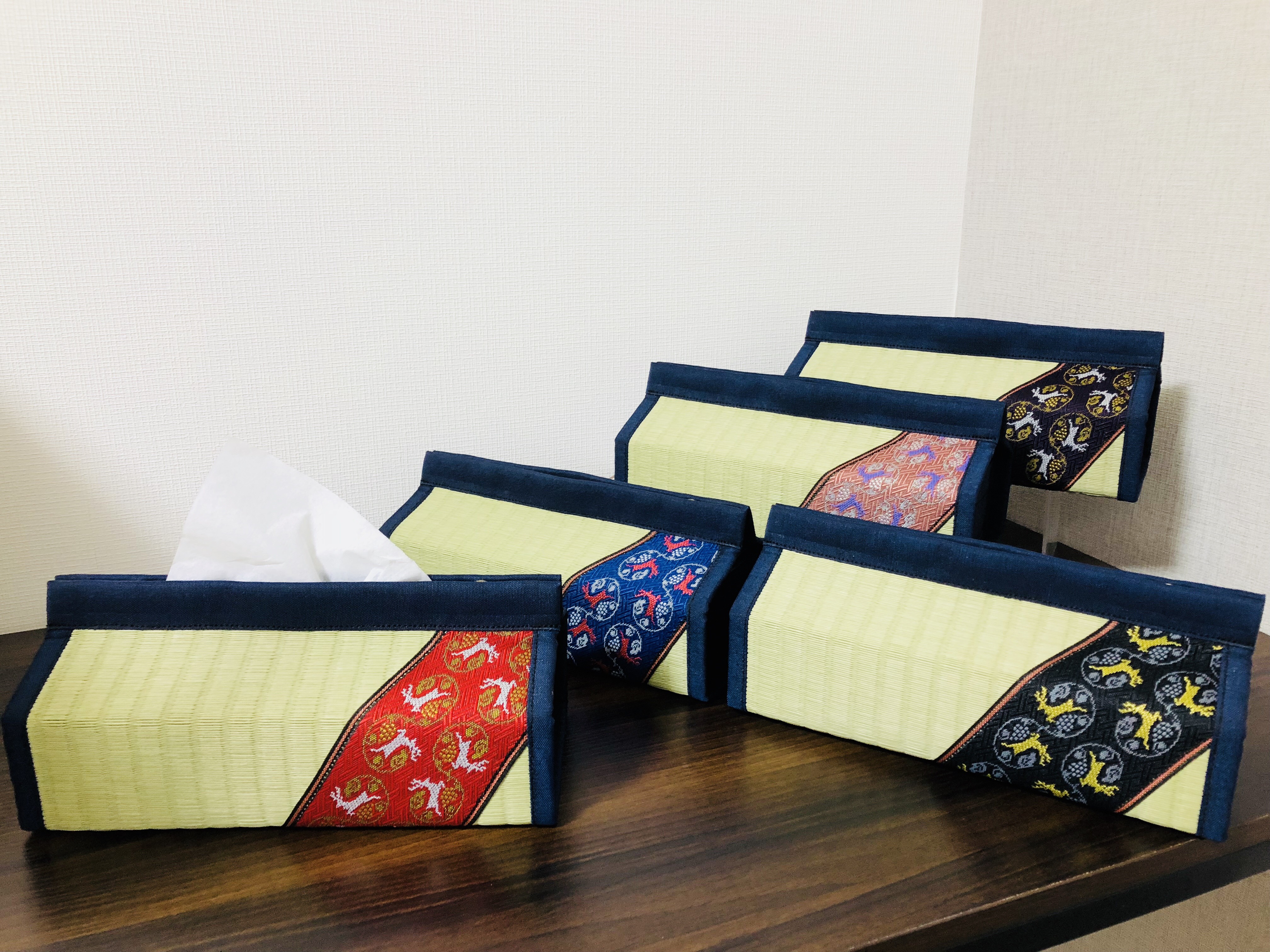 【畳職人手作り】当店オリジナル畳へり使用、オシャレ高級畳ティッシュケース「敬老の日」ギフト・プレゼントにおすすめ