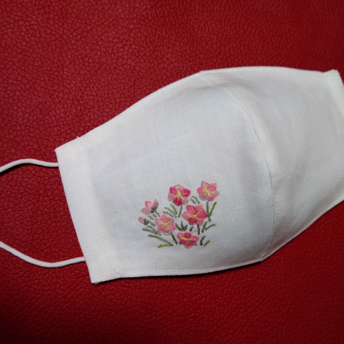 マスクカバー 刺繍入り 麻＋シルクシフォン マスクカバー delight 通販