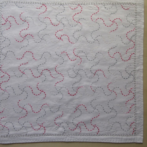 【ニー】白に赤が映えるロホリカンタ　刺し子　刺繍布　　フリンジ ニー】白に赤が映えるロホリカンタ 刺し子 刺繍布 フリンジ 10