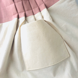 《綿麻》スモークピンクのプリーツトートバッグ・Mサイズ 8枚目の画像