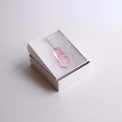 Kiriko Jewelry　切子ペンダント　菊繋ぎ＆籠目　金赤（ピンク） 8枚目の画像