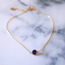 [Sot to] K10 ブレスレット(またはアンクレット)  【アイオライト】 3枚目の画像