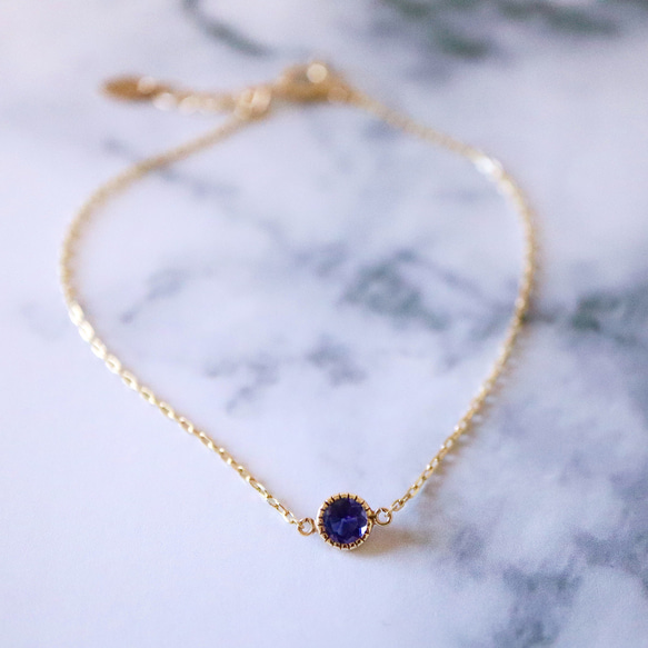 [Sot to] K10 ブレスレット(またはアンクレット)  【アイオライト】 3枚目の画像