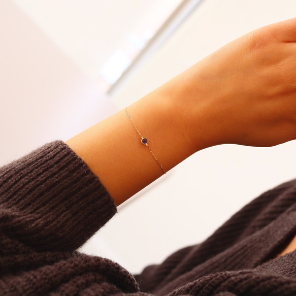 [Sot to] K10 ブレスレット(またはアンクレット)  【アイオライト】 6枚目の画像