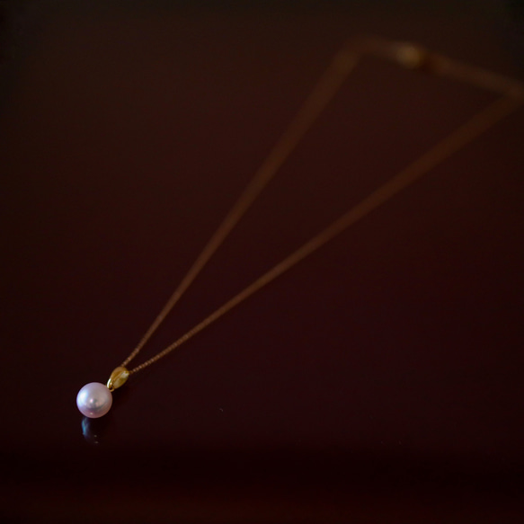 [Sot to] K18YG 7mmアコヤ真珠のシンプル バチカンネックレス 2枚目の画像