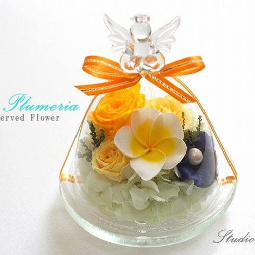 ブリザードフラワー＊ギフト＊プレゼント＊ガラス＊記念日＊イエロー