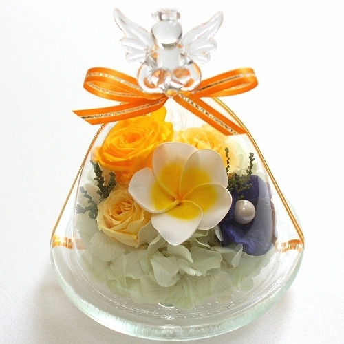 ブリザードフラワー＊ギフト＊プレゼント＊ガラス＊記念日＊イエロー