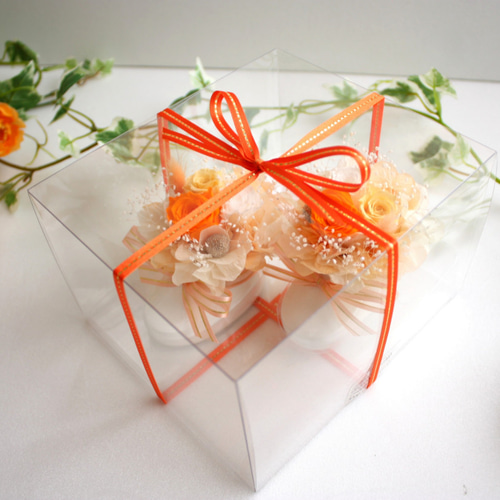 ベビーシューズDXオレンジ【プリザーブドフラワー】薔薇プリザ結婚式