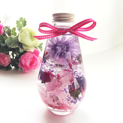 ハーバリウム プリザーブドフラワー 紫 ピンク ドライフラワー お供え 仏花 ペット供養 誕生日 セール 激安 3枚目の画像