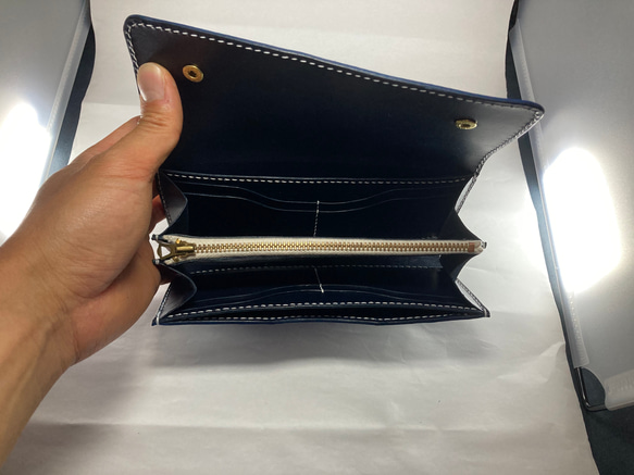 ⭐︎大人カジュアルな長財布⭐︎ロングウォレット⭐︎アラスカブルー 4枚目の画像