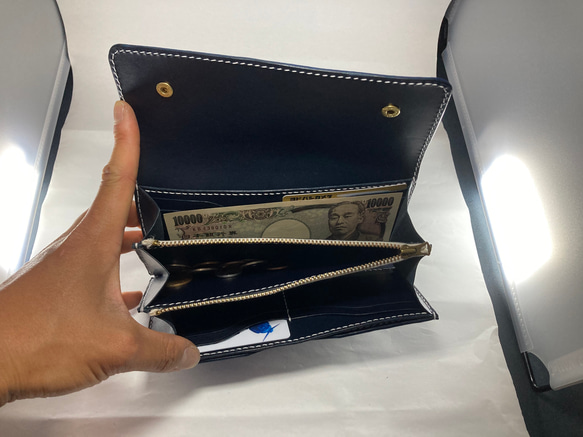 ⭐︎大人カジュアルな長財布⭐︎ロングウォレット⭐︎アラスカブルー 5枚目の画像