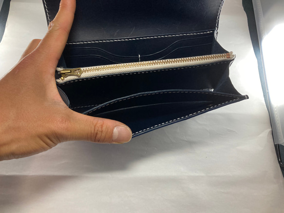 ⭐︎大人カジュアルな長財布⭐︎ロングウォレット⭐︎アラスカブルー 6枚目の画像