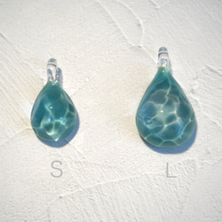 Sea glass pendant　L＊エメラルドグリーン 6枚目の画像