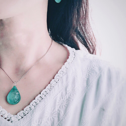 Sea glass pendant　L＊エメラルドグリーン 8枚目の画像