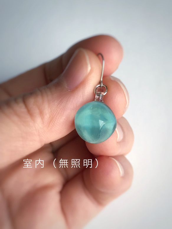 Creema限定！Sea glass ピアス／イヤリング＊エメラルドグリーン 3枚目の画像