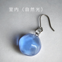 Creema限定！Sea glass ピアス／イヤリング＊ライトブルー 4枚目の画像