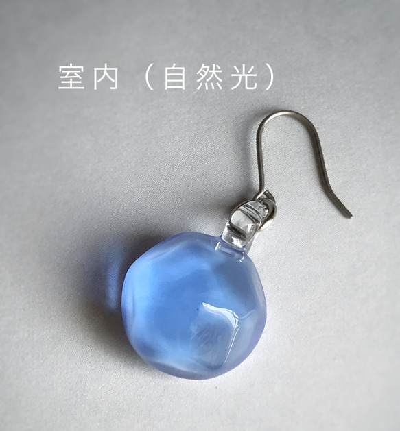 Creema限定！Sea glass ピアス／イヤリング＊ライトブルー 4枚目の画像