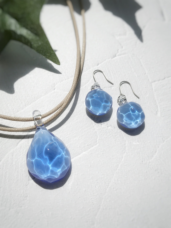 Creema限定！Sea glass ピアス／イヤリング＊ライトブルー 8枚目の画像