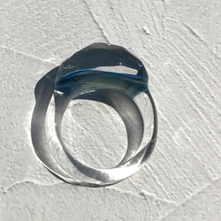 Creema限定！Sea glass ring＊ブルーミックス 6枚目の画像