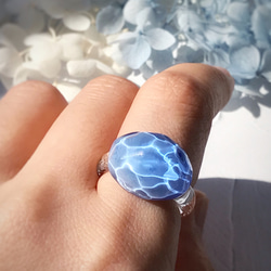 Creema限定！Sea glass ring＊ライトブルー 1枚目の画像