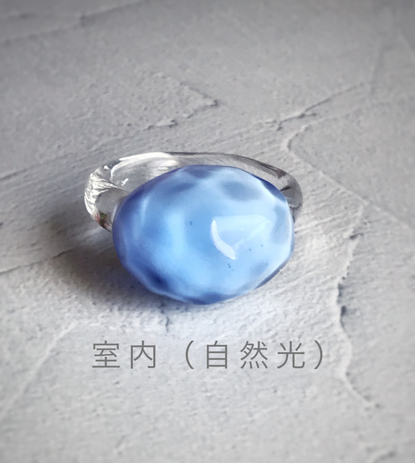 Creema限定！Sea glass ring＊ライトブルー 6枚目の画像