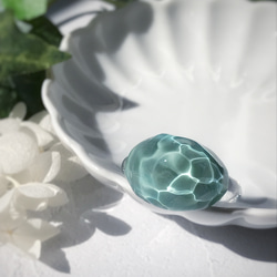 Creema限定！Sea glass ring＊エメラルドグリーン 2枚目の画像