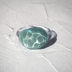 Creema限定！Sea glass ring＊エメラルドグリーン 4枚目の画像