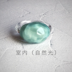 Creema限定！Sea glass ring＊エメラルドグリーン 6枚目の画像