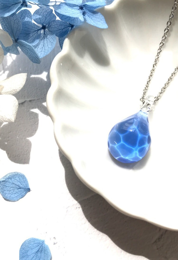 Creema限定！Sea glass pendant S＊ライトブルー 1枚目の画像