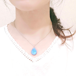 Creema限定！Sea glass pendant S＊ライトブルー 6枚目の画像