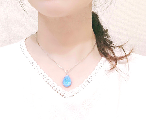 Creema限定！Sea glass pendant S＊ライトブルー 6枚目の画像