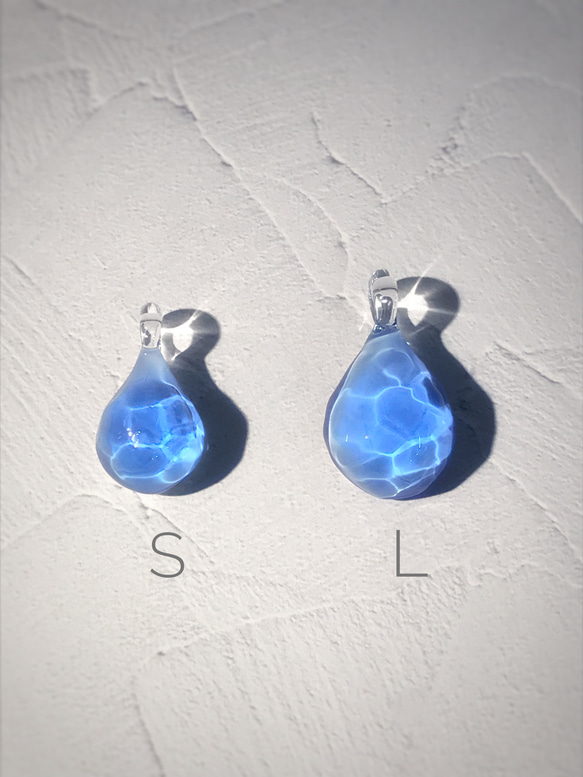 Creema限定！Sea glass pendant S＊ライトブルー 5枚目の画像