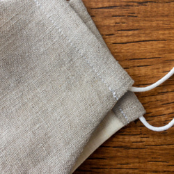 【リネン2枚組／キナリ】天然素材のシンプル立体マスク　大人用ユニセックス無地 8枚目の画像