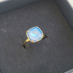 [定做] Square Swarovski Ring Crystal Ocean Delight Blue Glitter 第5張的照片