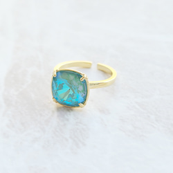 [定做] Square Swarovski Ring Crystal Silky Sage Delight Blue Glitt 第3張的照片
