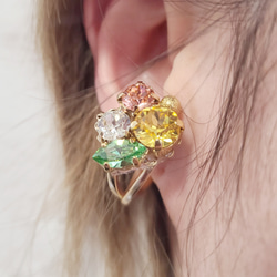 【2way】施華洛世奇耳套2件套也可以當戒指-含羞草和櫻花-和珍珠耳套 第7張的照片