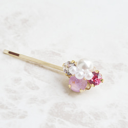 本物紫陽花❤️スワロ使用♪シルバーリングのキラキラヘアピン❤️ 1_74a6f52c3bfd00dd56f06c7e05a2