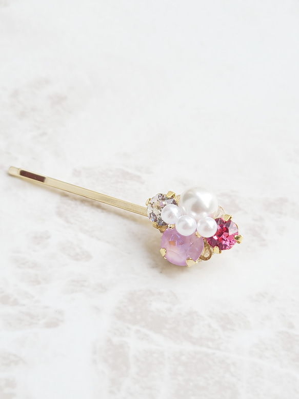 MoonCollection】凛とした気品溢れるクリスタルヘアピン<br><br>