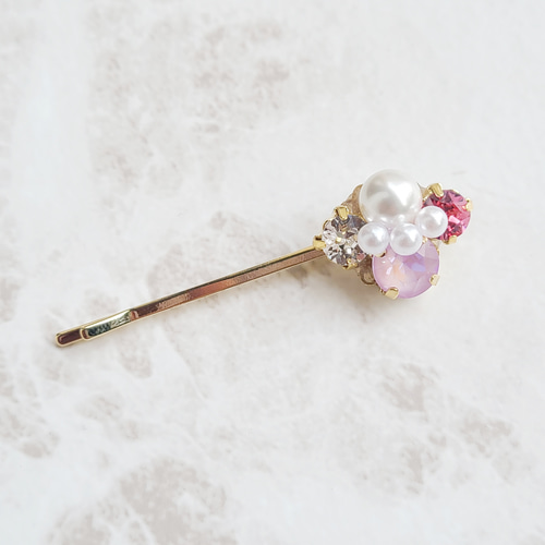 本物紫陽花❤️スワロ使用♪シルバーリボンのキラキラヘアピン❤️ Amazon | [ATK21] 大人可愛い フラワーリボン キラキラ