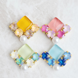 マスクチャーム ピアス イヤリング 薔薇 ピンク ⭐️⭐️ハンドメイド フラワーマスクピアス マグネットタイプ イヤリング・ピアス可