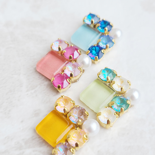 オリジナル スワロフスキー❤️クリップイヤリング☆パール☆上品 