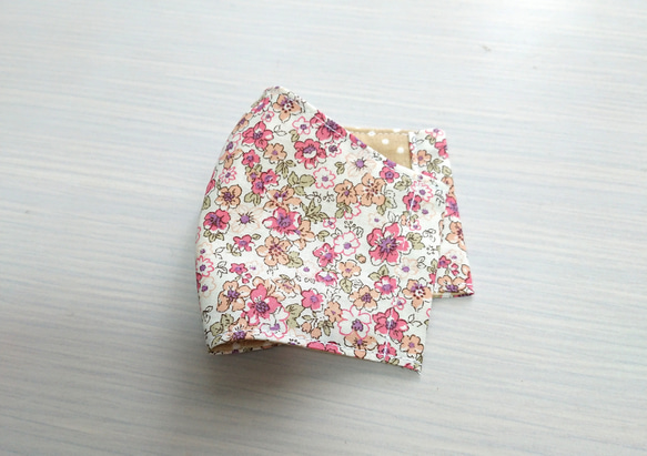 【秋冬マスク】華やか花柄立体マスク(子供) 3枚目の画像