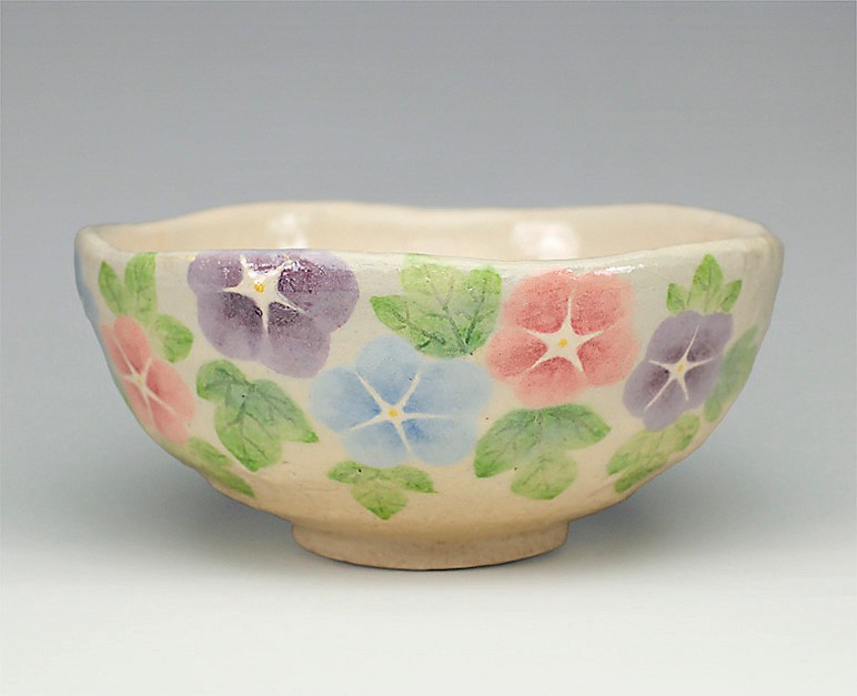 新品　夏茶碗　平茶碗　抹茶茶碗　飴茶色