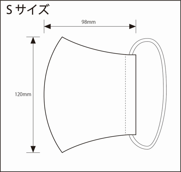 【送料無料】高品質マスク　内側ダブルガーゼ使用　白　Ｓ／Ｍサイズ 7枚目の画像