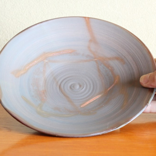 備前焼の21cm深皿、パスタ皿、カレー皿（渋め） 大皿 備前焼 器