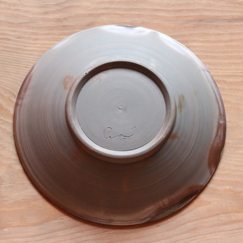 備前焼の21cm深皿、パスタ皿、カレー皿（渋め） 大皿 備前焼 器