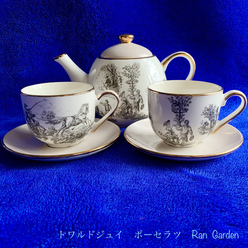 トワルドジュイ ブラック&ホワイト カップ&ソーサー 6客セット